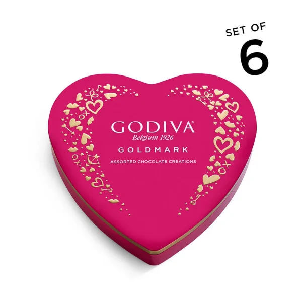 Goldmark Valentine's Day Heart-Shaped Tin, 9pc., Set of 6