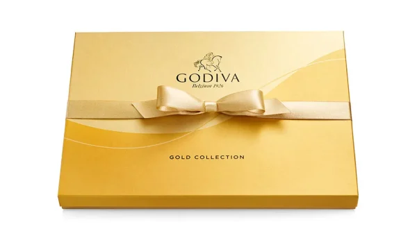 Assorted Chocolate Gold Gift Box, Gold Ribbon, 36 pc.