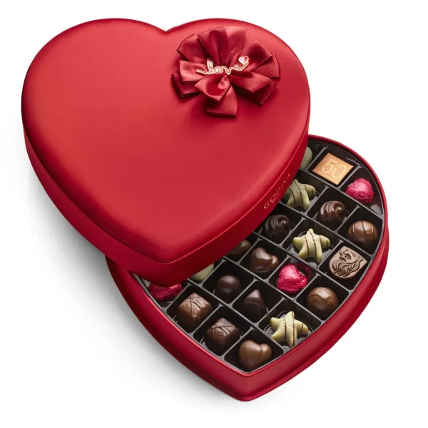 Fabric Heart Chocolate Gift Box, 37 pc.
