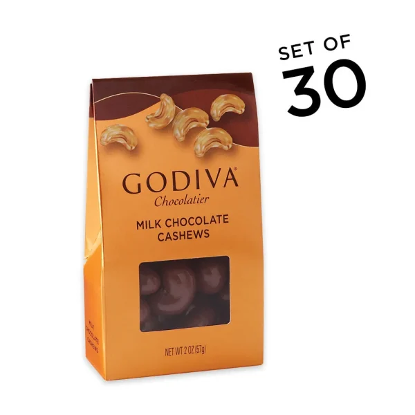 Milk Chocolate Covered Whole Cashews, Set of 30
