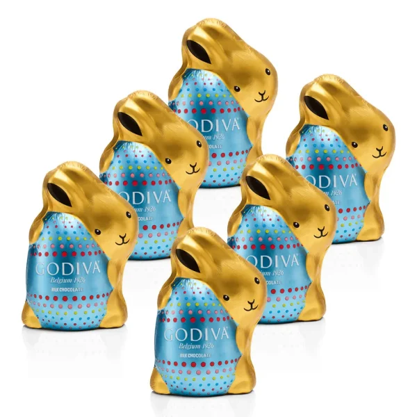 Milk Chocolate Bunnies, Foil Wrapped, Set of 6