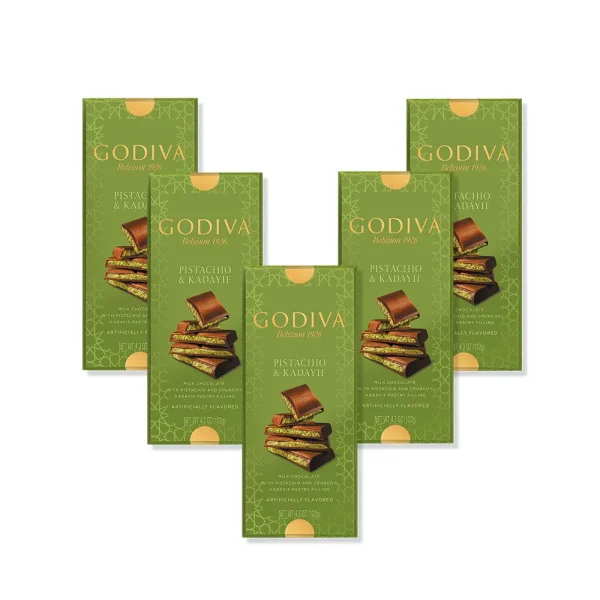 Pistachio & Kadayif Milk Chocolate Bar, Set of 5